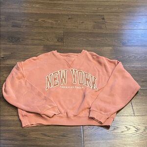American Eagle Outfitters Women's Coral Crew Neck Sweater